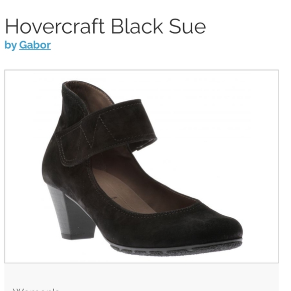 Gabor Black Sue Suede Mary Janes with Heel. Sz 7.5 - Picture 8 of 8